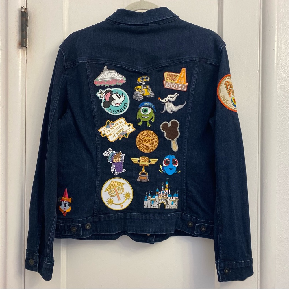 Disney Pixar Custom Levi’s Denim Patch Jacket Xl Jean Disneyland Patches Iron On View 2